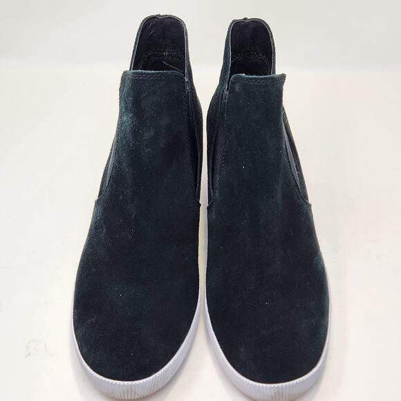 Sorel Out N About Slip On Wedge Bootie Size 9 Black Waterproof Suede Ankle Boots - Picture 2 of 8